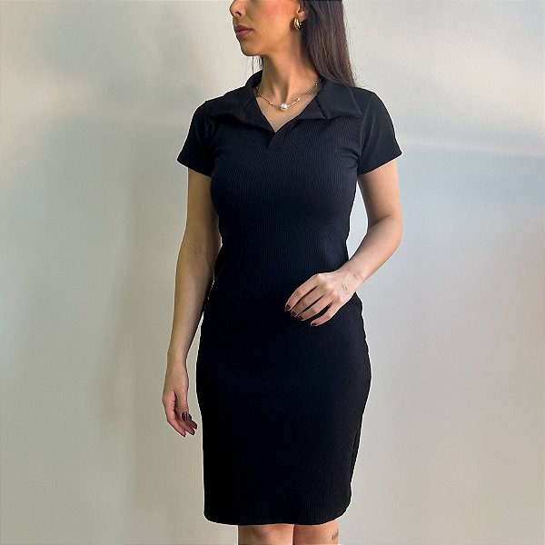 Vestido Clara com Gola Polo Básico