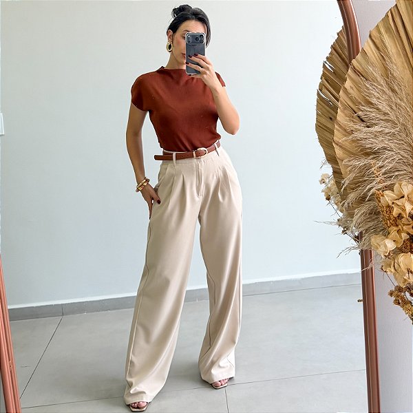 Calça Carolina Alfaiataria Nude