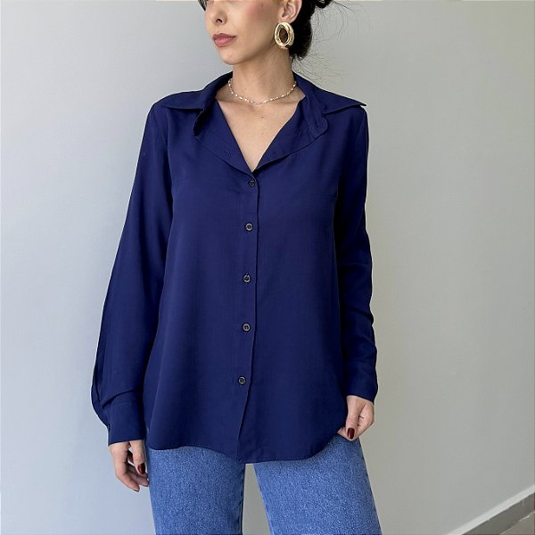 Camisa Feminina Azul Marinho Eloá
