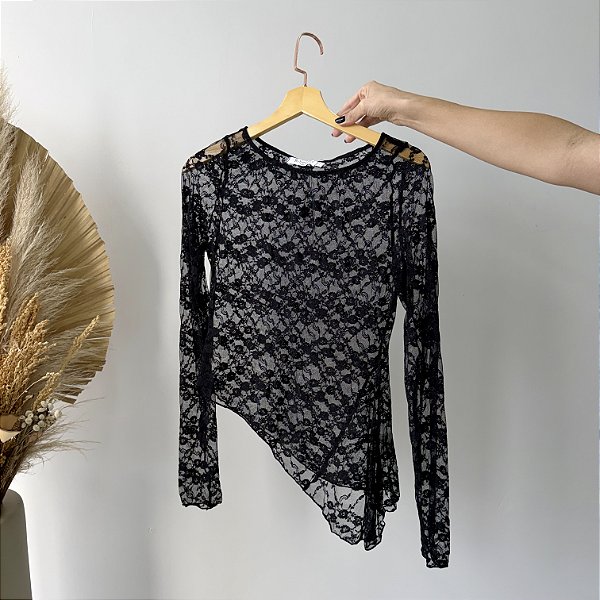 Blusa Livia Renda Preta