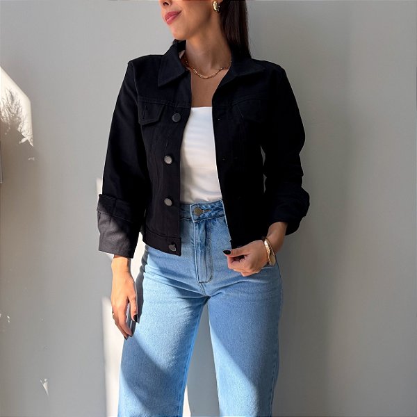 Jaqueta Jeans Ane Preta