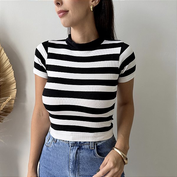Blusa Tami Listrada Manga Curta