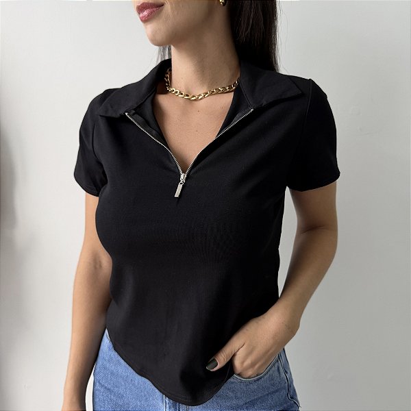 Blusa Jenifer Polo Com Zíper