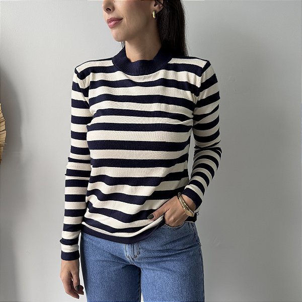 Blusa Listrada Manga Longa Fabí