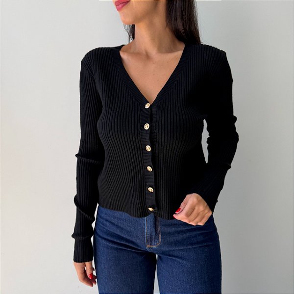 Conjunto de Blusas Tricot Cecilia Preto