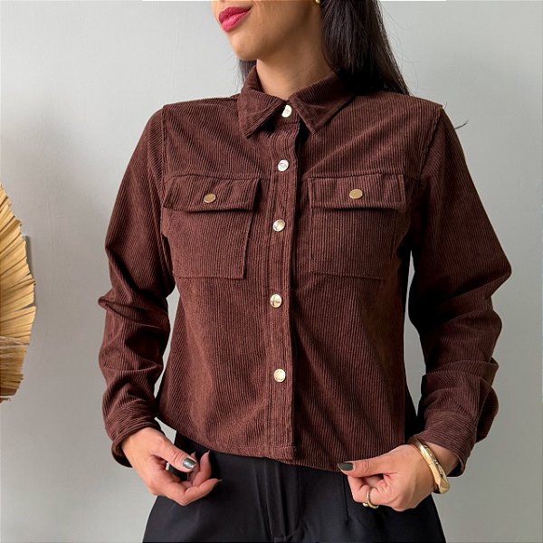 Jaqueta Cotelê Marrom Chocolate