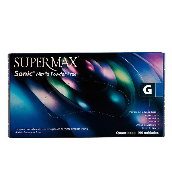 Luvas Supermax - Nitrilo Sonic P M e G