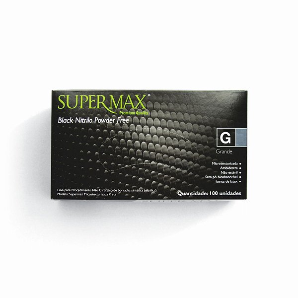 Luvas Supermax - Nitrilo Black P M e G