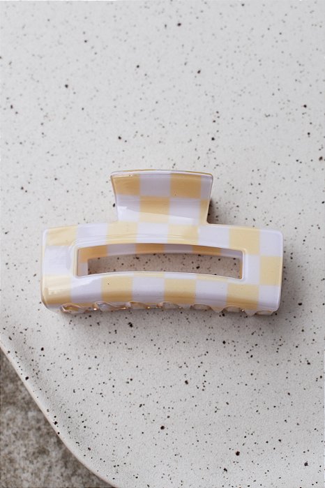 Piranha Retangular Checkboard Amarelo Panna Cotta