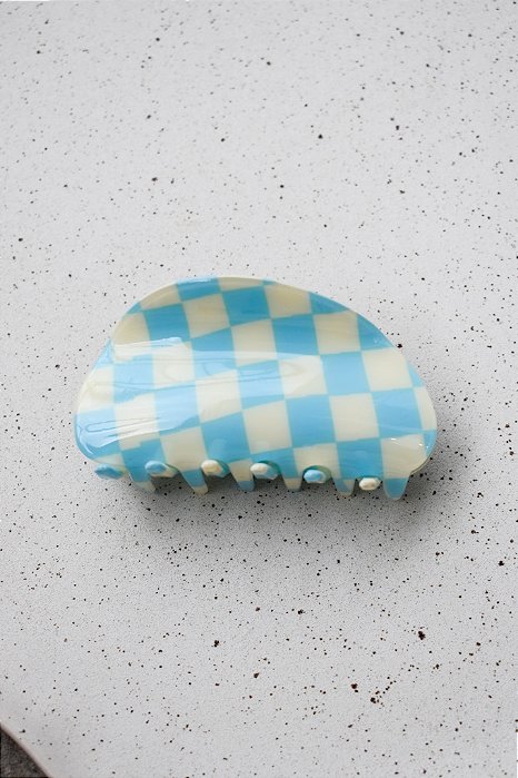 Piranha Arredondada Checkboard Irregular Azul Bebê