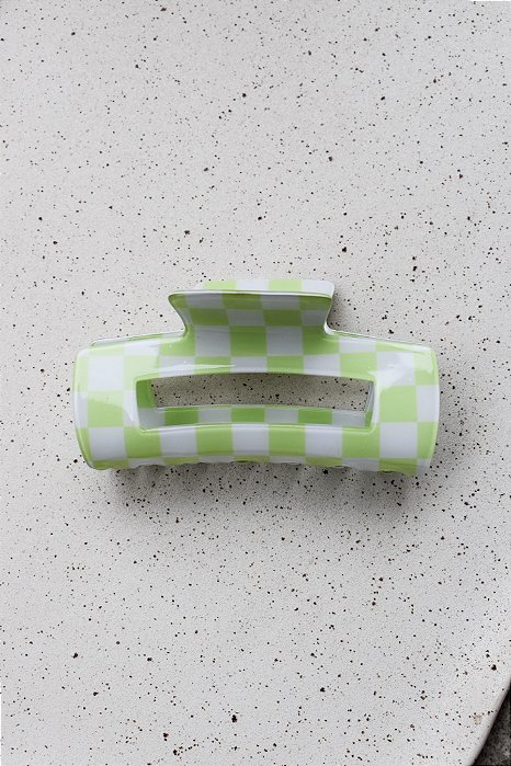 Piranha Maxi Retangular Checkboard Verde Limão