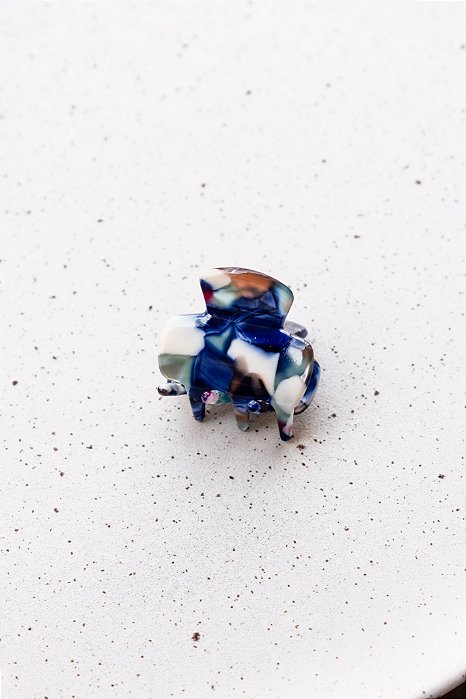 Piranha Mini Arredondada Marmorizada Azul