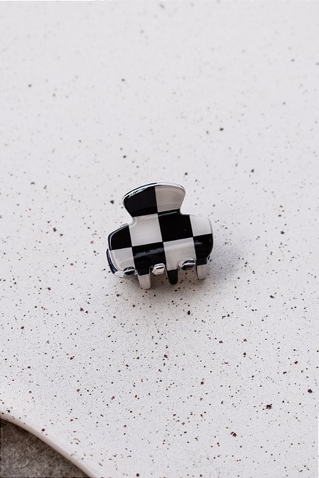 Piranha Mini Arredondada Checkboard Preta e Branca