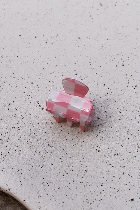 Piranha Mini Arredondada Checkboard Rosa e Branca