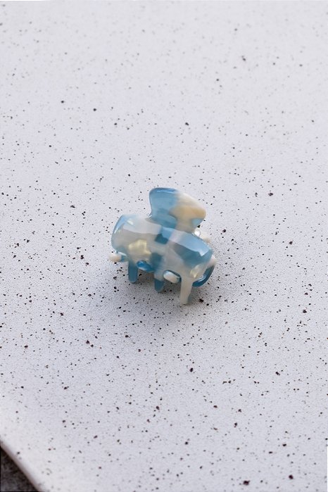 Piranha Mini Arredondada Marmorizada Azul Claro