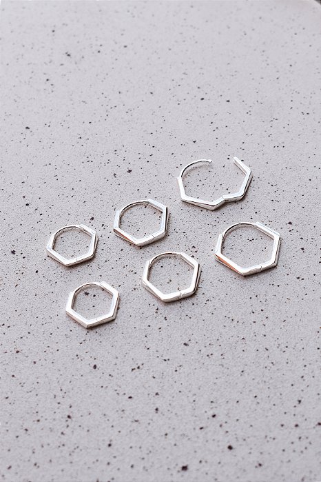 Brinco Argola Hexágono