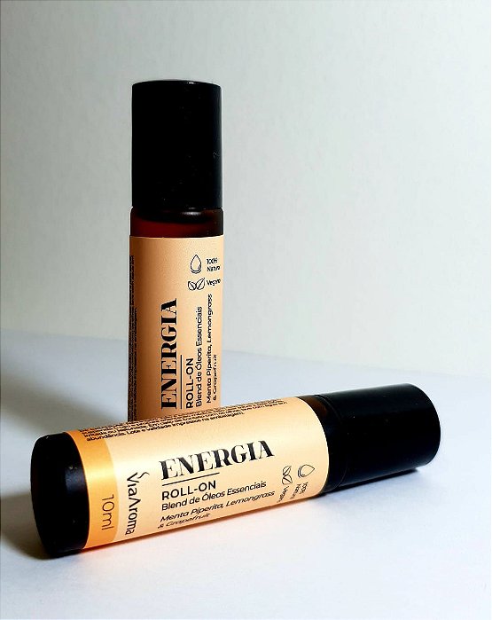 Sinergia ENERGIA - Blend de óleos essenciais (Menta Piperita, Lemongrass e Grapefruit) Via Aroma Roll-on