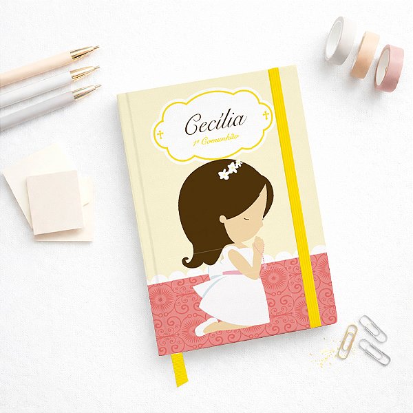Caderno A5 Primeira Comunhão com elástico