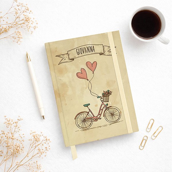 Caderno A5 Bicicleta Vintage com elástico
