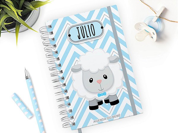 Agenda Escolar do Bebê Ovelhinha Personalizada