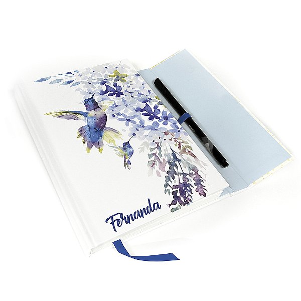 Caderno Personalizado Beija Flor com Ímã A5