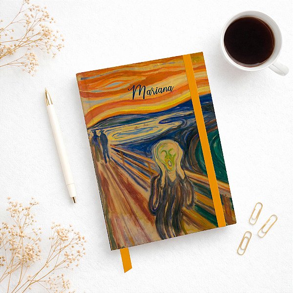 Caderno A5 O Grito de Munch com elástico