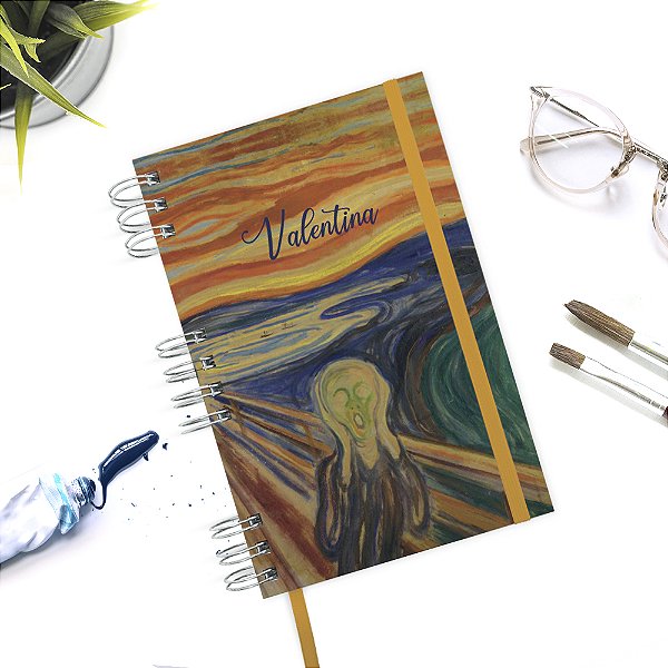 Caderno O Grito de Munch com Wire-O A5 Personalizado