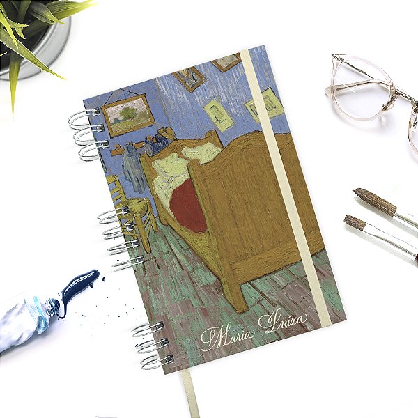 Caderno O Quarto de Van Gogh com Wire-O A5 Personalizado
