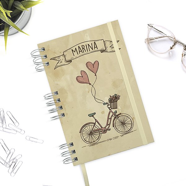 Caderno Bicicleta Vintage com Wire-O A5 Personalizado