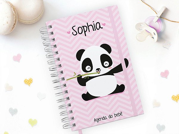 Agenda Escolar do Bebê Panda Personalizada