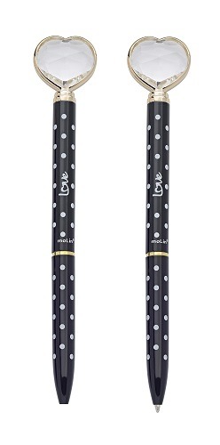 Caneta Coração Molin Diamante Black Poa