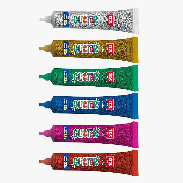 Cola Glitter – 33g – Cores Sortidas – Cx C/6 unid