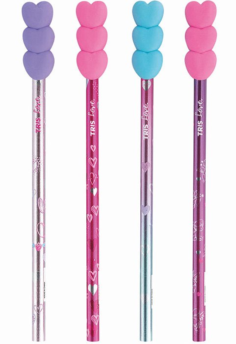 Lápis Preto Com Topper Love – HB – Unid - Sortido – Tris