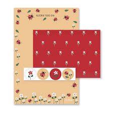 Papel de carta - 4 unid. Joaninha