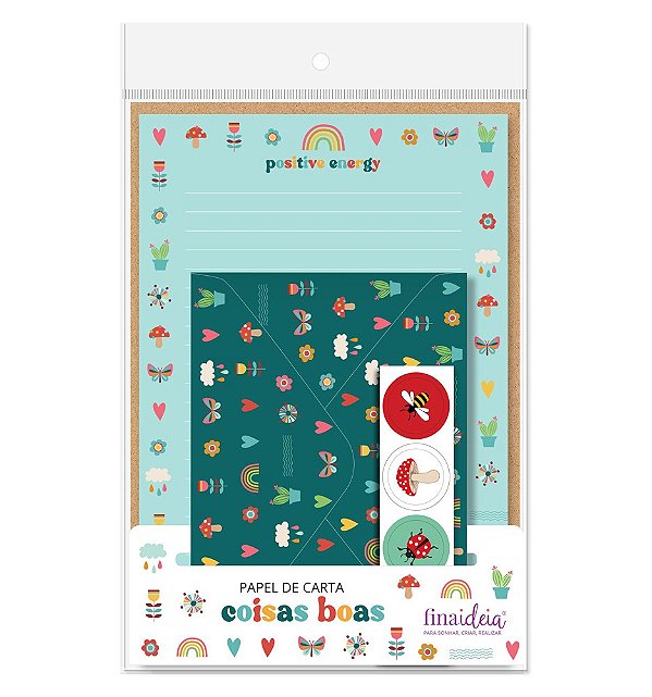 Papel de carta - Embalagem com 4 unidades -  Coisas Boas - Fina Idéia