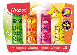 Marca Texto Maped Fluo Peps Minicute Estojo com 4 unid