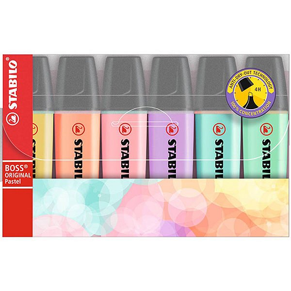 Kit Stabilo Boss Pastel Com 6 Cores 70/6-2