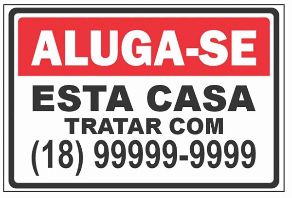 Placa Aluga-se 1 unidade