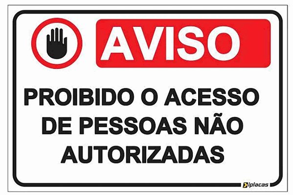 Placa Aviso 1 unidade