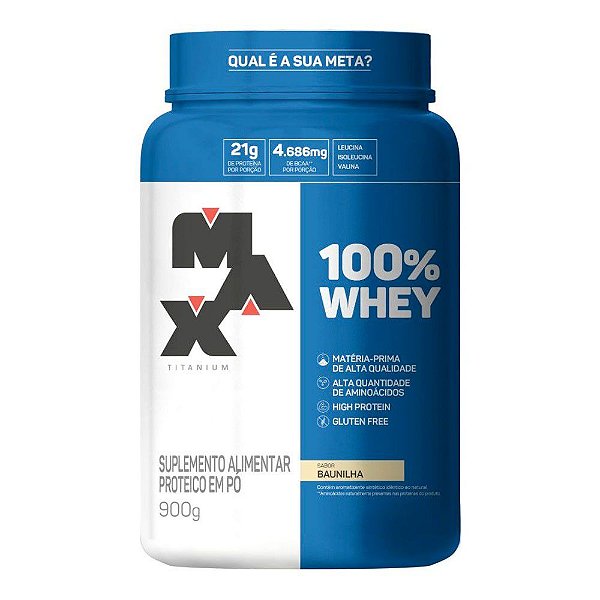 100% Whey Concentrado (900g) - Max Titanium