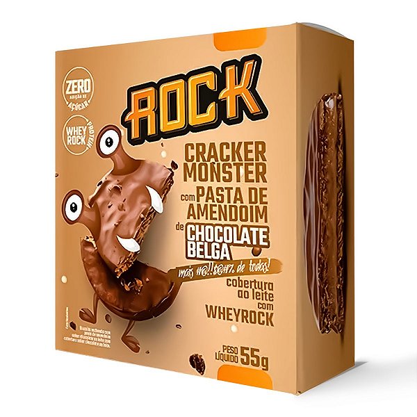 Cracker Monster C/ Pasta de Amendoim (Avulso) - Rock Peanut