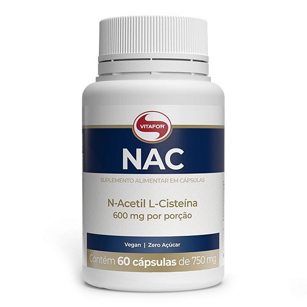 NAC N-Acetil L-Cisteína 600mg (60 Cápsulas) - Vitafor