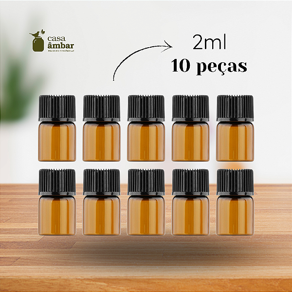 10 UNIDADES VIDRO ÂMBAR 2ML (GOTEJADOR)