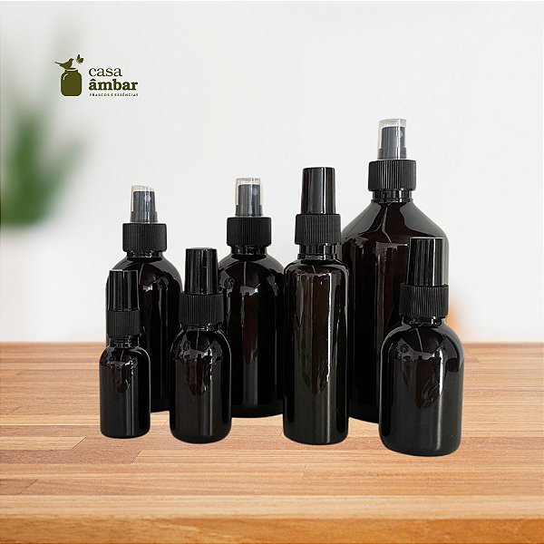 PET AMBAR C/ VÁLVULA SPRAY PRETA