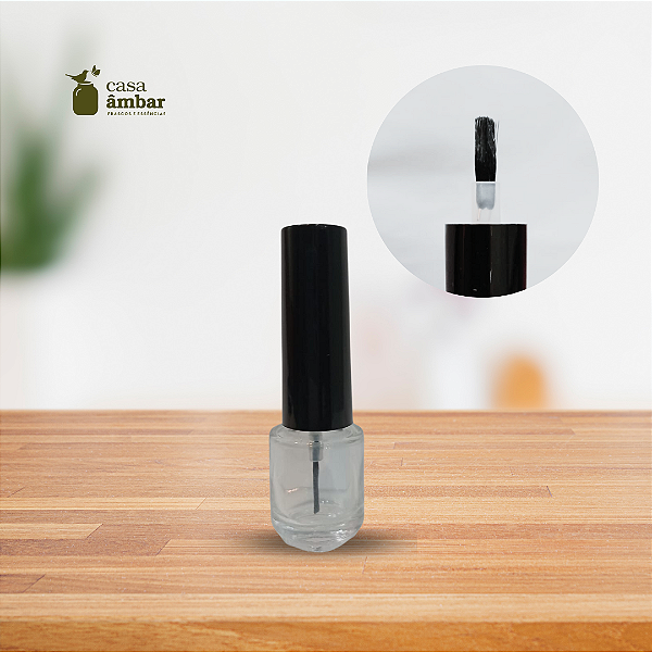 VIDRO ESMALTE 5ml C/ PINCEL PRETO