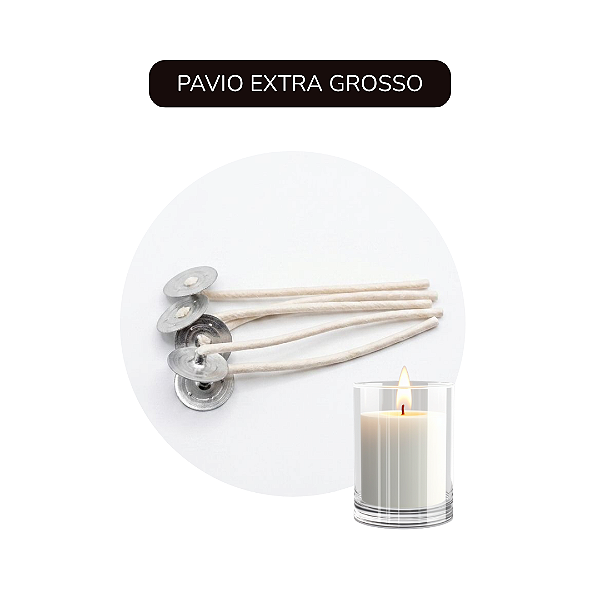 PAVIO EXTRA GROSSO PARAFINADO - 10 UNIDADES
