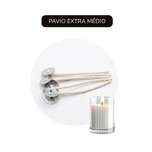 PAVIO EXTRA MÉDIO PARAFINADO - 10 UNIDADES