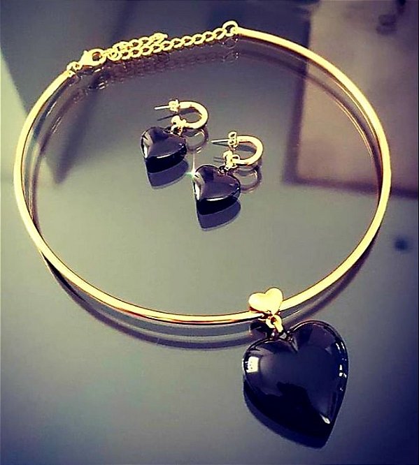 Kit coração Preto