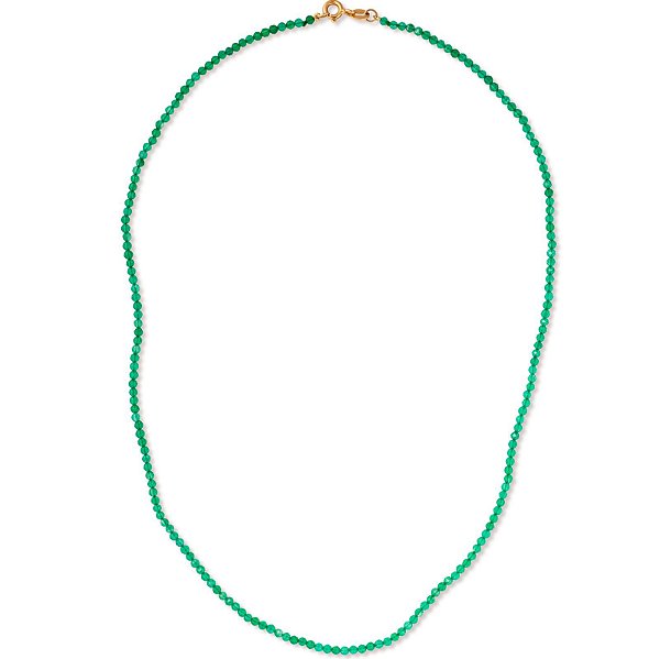 Cordão Ônix Verde fecho Ouro 18k