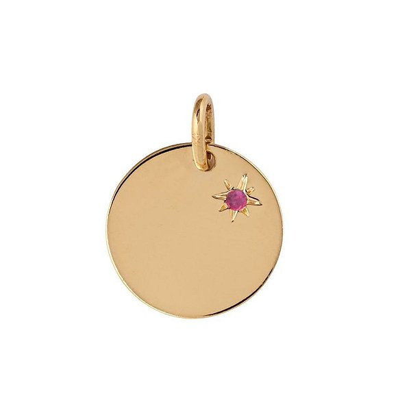 Medalha Birthstone Julho (rubi)